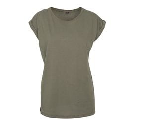 Build Your Brand BY021 - Ladies Extended Shoulder Tee Olive
