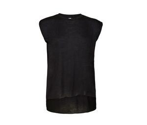 Bella + Canvas BE8804 - Women's rolled sleeve t-shirt Black