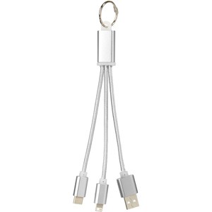 PF Concept 134961 - Metal 3-in-1 charging cable with keychain Silver