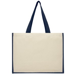 PF Concept 210701 - Varai 320 g/m² canvas and jute shopping tote bag 23L Navy