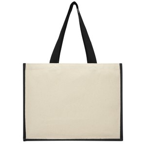 PF Concept 210701 - Varai 320 g/m² canvas and jute shopping tote bag 23L Solid Black