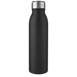 PF Concept 100678 - Harper 700 ml stainless steel water bottle with metal loop Solid Black