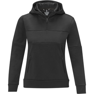 Elevate Life 39473 - Sayan women's half zip anorak hooded sweater Solid Black
