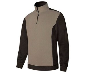 VELILLA V5703 - Two-tone zipped collar sweatshirt Beige Arena/Black