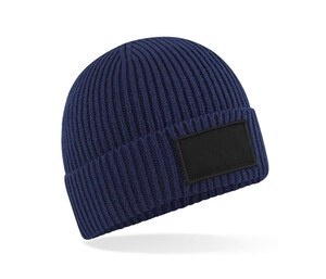 BEECHFIELD BF442R - Beanie with patch for decoration Oxford Navy / Black